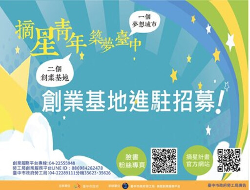 青年創業從台中開始！中市勞工局光復新村、審計新村青創基地招募開跑