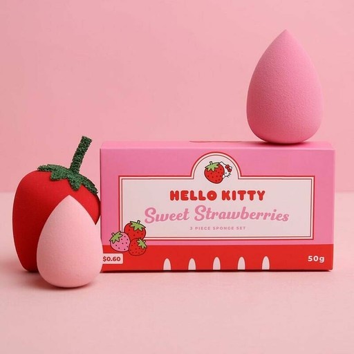 凱蒂粉尖叫！英刷具品牌推「Hello Kitty 美妝套組」，草莓牛奶收納包拎去哪都超吸睛～