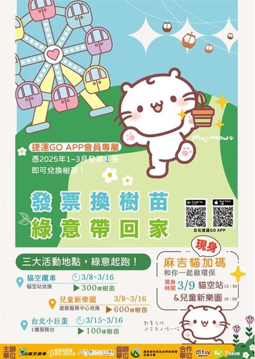 台北三館 植樹節 3/8-3/16營運期間發票換樹苗