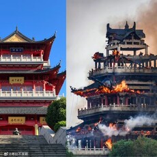 江蘇永慶寺文昌閣失火 1500年古剎仿古建築木構全毀