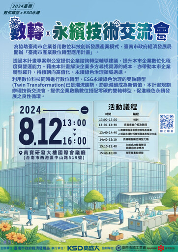 南市府與南市總工業會合辦數轉Ｘ永續交流會 邀請臺南企業參加