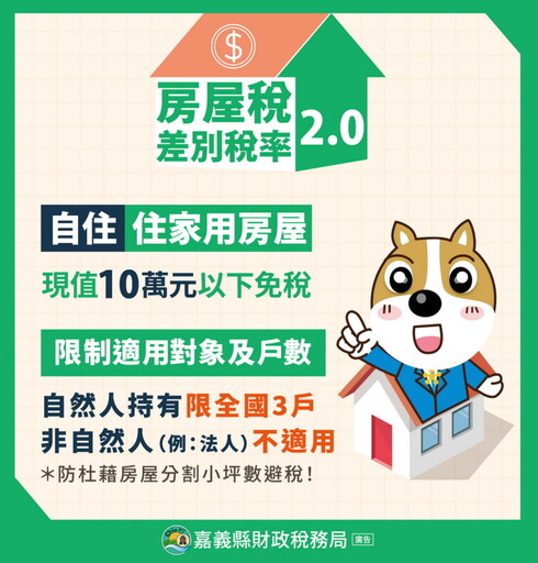 房屋稅新制2.0上路！ 自7月1日起自住房屋辦「戶籍登記」可省房屋稅