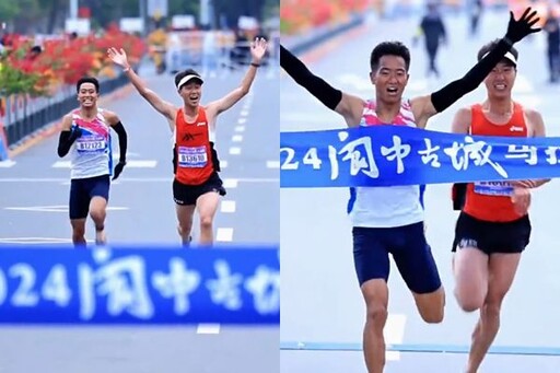 樂極生悲！男選手馬拉松終點前開心慶祝 結果被逆轉當場變臉