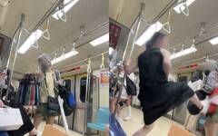 北捷優先席成戰場！婦人甩袋逼讓座遭反擊 一腳踹倒畫面瘋傳
