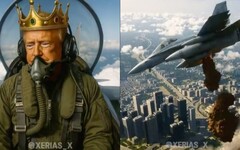 AI川普化身戰機國王！高空「炸屎」抗議群眾 全美怒轟太荒唐