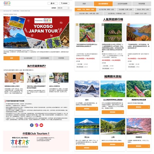 「YOKOSO JAPAN TOUR」上線 國外旅客輕鬆參加Club Tourism獨家日本行程