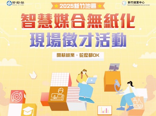 職場新鮮人銜接職涯 x 轉換工作求職順利就業 竹市現場徵才7/3提供1158個多元職缺
