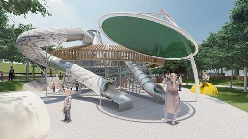中央公園飛行美樂地優化再升級 中市府挹注400萬啟動遮陽工程