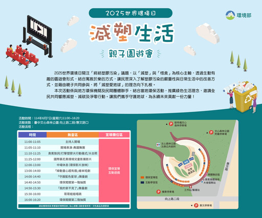 響應世界環境日「終結塑料污染」 6/7文心森林公園減塑生活親子園遊會 邀您一同參與抽Switch主機