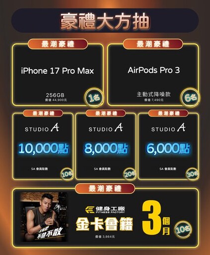 STUDIO A iPhone 17 新機預約開跑 買就送健康好禮6000份限量禮加碼送 再抽 iPhone 17 Pro Max