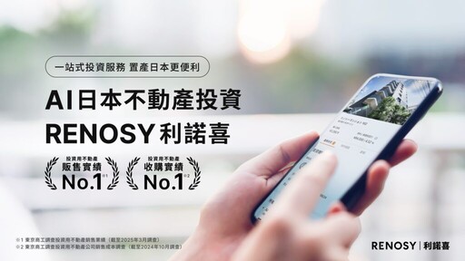 用AI打造最簡單的日本置產體驗 「RENOSY利諾喜」登場台灣國際房地產博覽會
