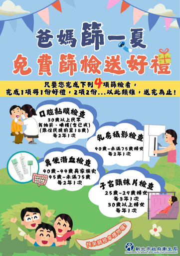 實用好物等您拿 新北父親節做癌篩送健康