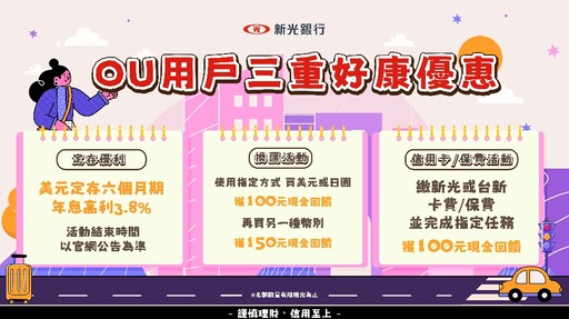 新光銀美元定存限時飆3.8%高利 再推OU繳費換匯回饋