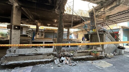 鳳山區東門市場建物毀損案 警、技師公會赴現場處理