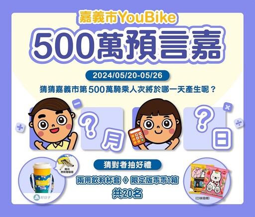 嘉市YouBike突破500萬騎乘人次 贈送好禮活動開始
