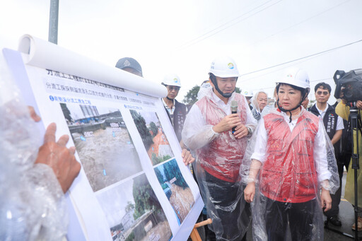 凱米颱風中市防汛嚴陣以待 市長盧秀燕視察海線南山截水溝