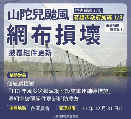 農損超過1億 高雄全品項災損救助即日起申請開跑