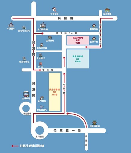 民生停車場C區接力新增300格小客車位 金城12/9日開放