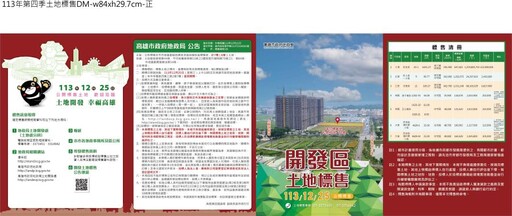 高市府113年度第4季開發區土地標售 12/25開標