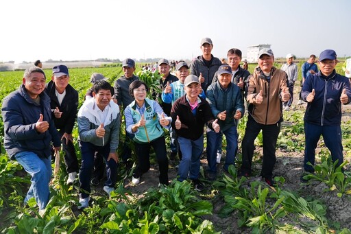 林岱樺前進美濃掃市場拔蘿蔔與民眾搏感情