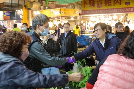 關心年前農產品供應情形 陳其邁早起巡訪果菜市場