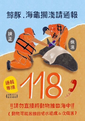 世界野生動植物日海保署通報專線118 救援擱淺鯨豚及海龜實踐海洋保育