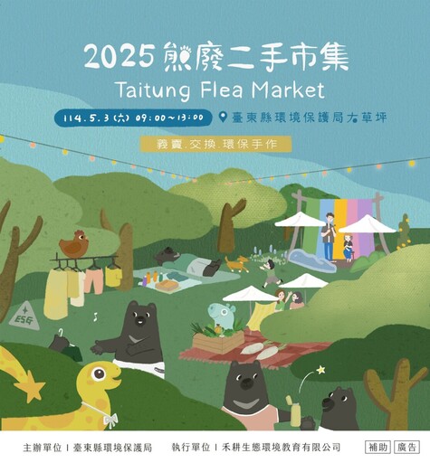 減廢生活從一場市集開始 臺東「熊廢二手市集」3日登場!