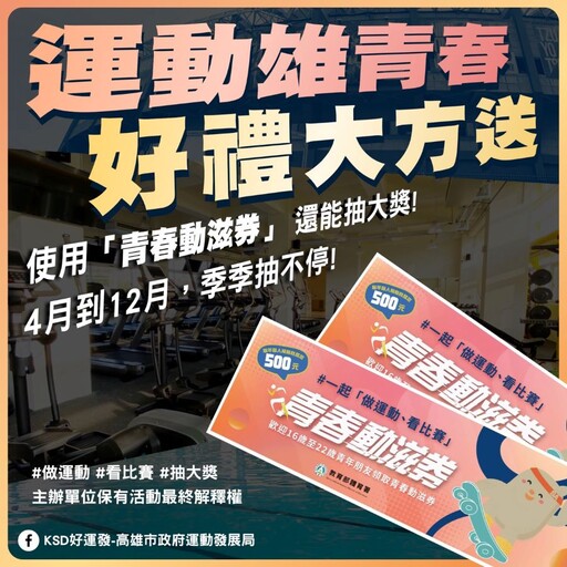 體育署青春動滋券推好禮大方送!高雄加碼抽好禮 114年首抽獎配合澄清湖中職賽事