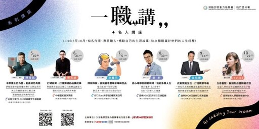 賈桃樂「一職講」5/15啟動 名人分享專業歷程助青年找到職涯方向