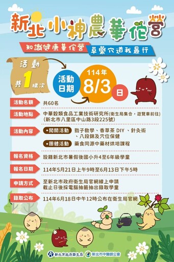 百草新滋味!新北小神農華佗營將中藥材變美食 中醫藥烘焙之旅即將啟程