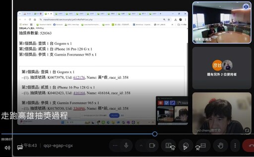 走跑高雄2.0掀運動熱潮 侯尊堯局長親抽壓軸大獎得主揭曉
