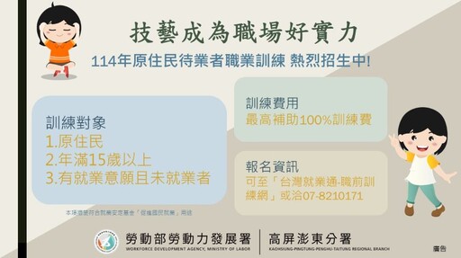 技藝成為職場好實力!勞動部高分署職訓課程助原民就業一把罩