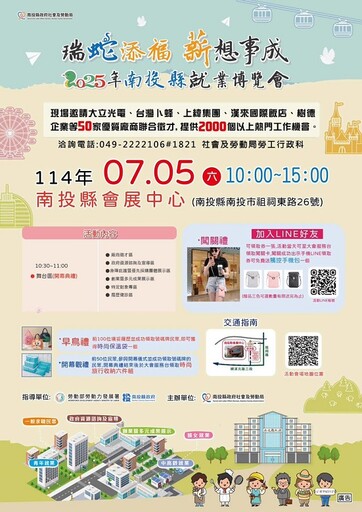 南投縣就業博覽會7/5會展中心隆重登場