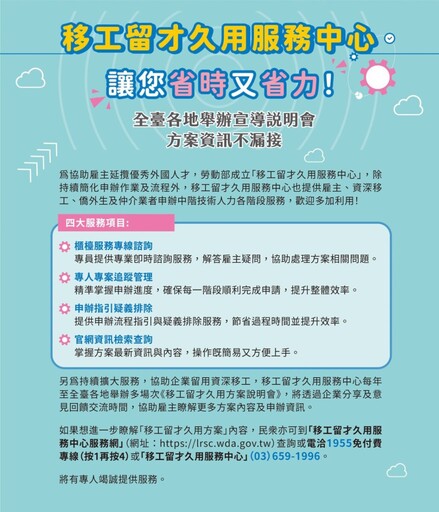 「移工留才久用方案」成效佳 桃分署助7千企業申請轉任中階人力