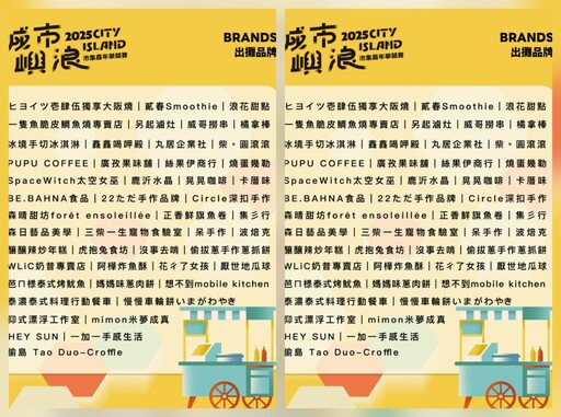 吹海風 × 聽樂團 × 嚐美食 80大攤車強襲高流 「城市嶼浪」Chill翻11/15、16