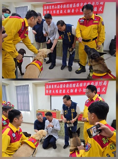 高雄東照山關帝廟捐10萬元＋頂麻吉送狗糧！許智傑號召力爆發 暖挺搜救犬隊