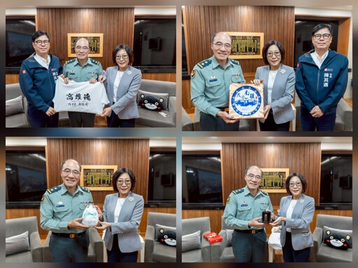 廖建興中將榮調前辭行 陳其邁、康裕成致贈「高雄魂」感謝守護南台灣