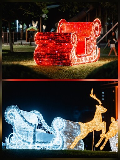 陳其邁點亮高雄26米永恆星冠 中央公園一秒變聖誕小鎮