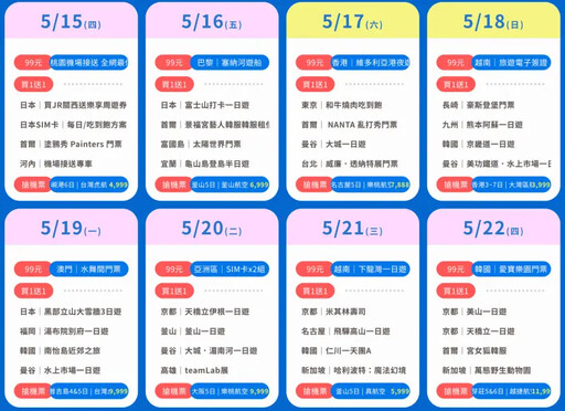 越南機票4999元明開搶 機場接送、SIM卡99元