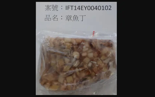 中國進口「章魚丁」邊境驗出重金屬鎘