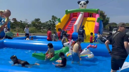 永靖鄉首辦親子童樂會 氣墊水樂園嗨翻全場