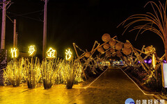 南投燈會「竹夢金沙」燈區 竹藝與沙雕的結合裝置藝術