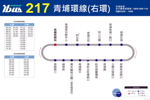 桃捷推青埔免費接駁公車 217青埔環線3/1起調整路線