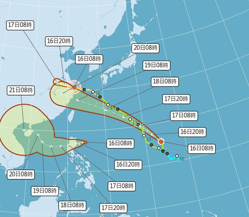 中秋節東雨西晴 輕颱「葡萄桑」路徑比「貝碧佳」偏南