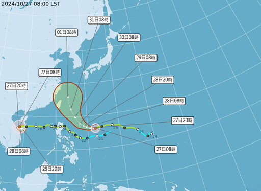 颱風「康芮」模擬路徑 吳德榮：對台灣直接威脅數量增多