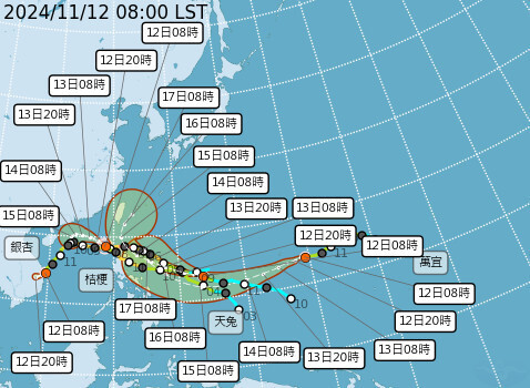 颱風天兔生成 史上首見11月4颱共存