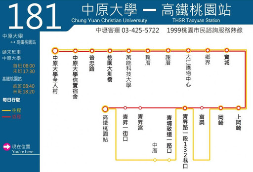 提升中壢中原地區通勤效率 桃市12/2起試辦公車【181】線直達高鐵桃園站