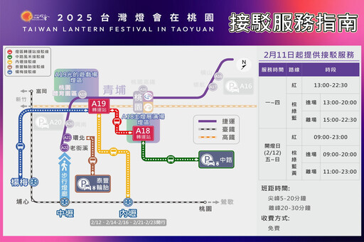 2025台灣燈會5條接駁車 2/11起提供免費服務歡迎乘車賞燈