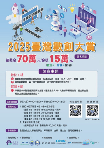 數創再升級! 「2025臺灣數創大賞」強勢登場