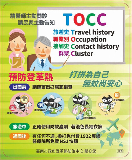 國際登革熱疫情及南市病媒蚊指數升溫 黃偉哲請民眾落實「巡、倒、清、刷」